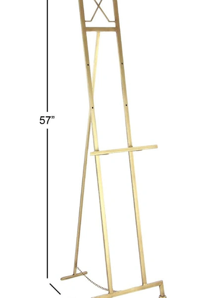 Willow Row Goldtone Metal Modern Easel With Chain Support In Brown