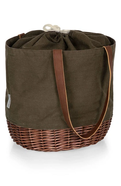 Picnic Time Coronado Basket Tote In Green