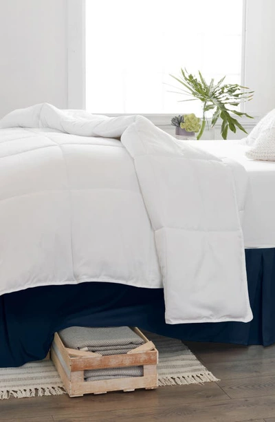 Shop Homespun Premium Pleated Dust Ruffle Bed Skirt In Navy
