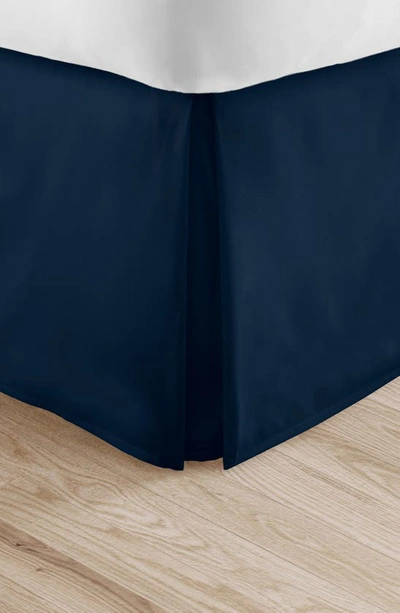 Shop Homespun Premium Pleated Dust Ruffle Bed Skirt In Navy