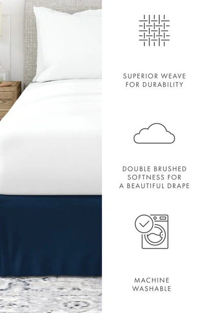 Homespun Premium Pleated Dust Ruffle Bed Skirt In Navy