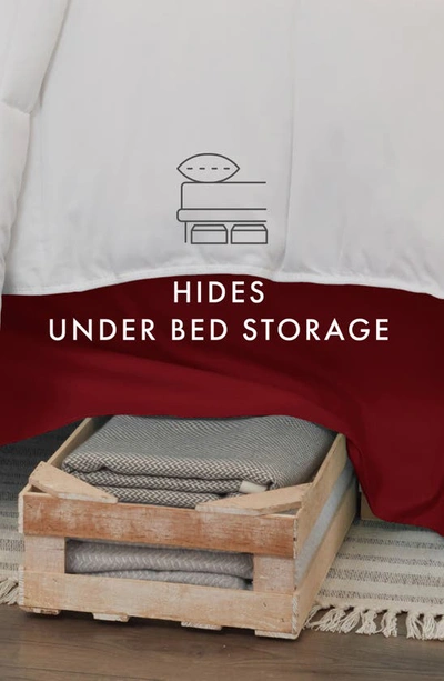 Homespun Premium Pleated Dust Ruffle Bed Skirt In Burgundy