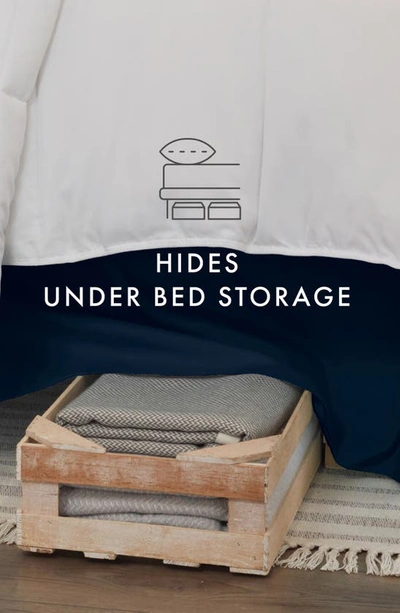 Homespun Premium Pleated Dust Ruffle Bed Skirt In Navy