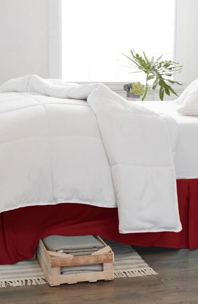 Homespun Premium Pleated Dust Ruffle Bed Skirt In Burgundy