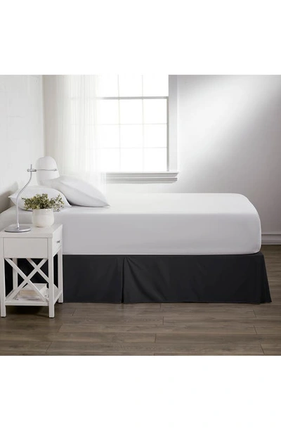 Homespun Premium Pleated Dust Ruffle Bed Skirt In Black