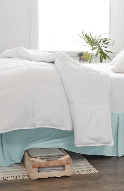 Homespun Premium Pleated Dust Ruffle Bed Skirt In Aqua