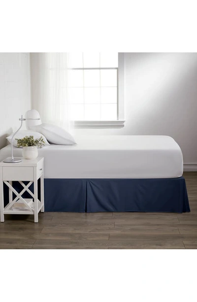 Shop Homespun Premium Pleated Dust Ruffle Bed Skirt In Navy