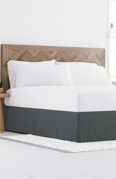 Homespun Premium Pleated Dust Ruffle Bed Skirt In Gray