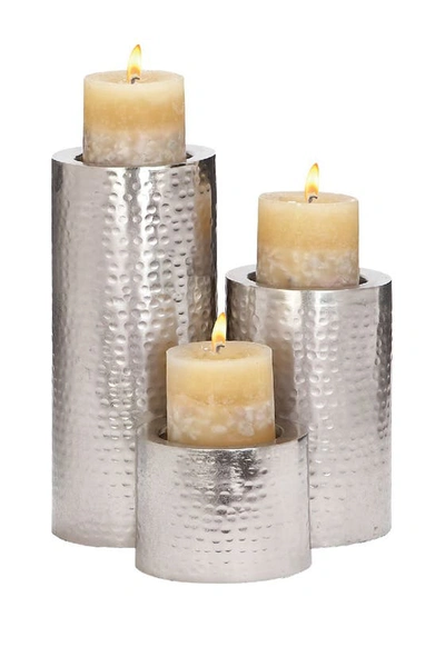 Shop Cosmo By Cosmopolitan Silvertone Metal Handmade Pillar Candle Holder