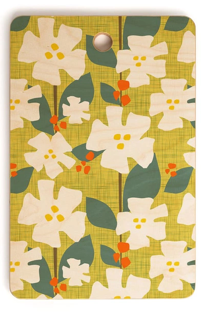 Deny Designs White Flowers And Red Berries By Mirimo Cutting Board In Multi