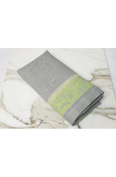 Shop French Home Linen Arboretum Napkins In Shades Of Grey And Green