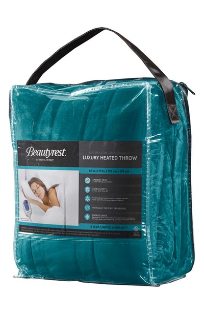 Beautyrest Plush Heated Throw Blanket In Teal