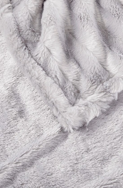 Beautyrest Faux Fur Heated Throw Blanket In Grey