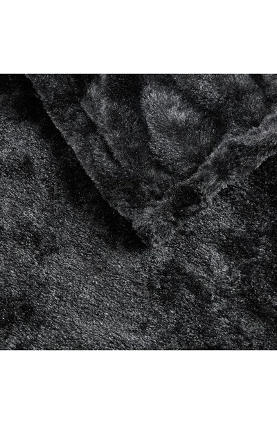 Beautyrest Faux Fur Heated Throw Blanket In Black
