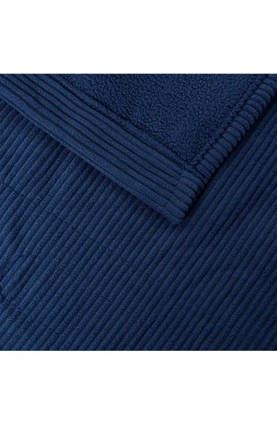 Beautyrest Electric Micro Fleece Heated Blanket With Secure Comfort Technology In Navy