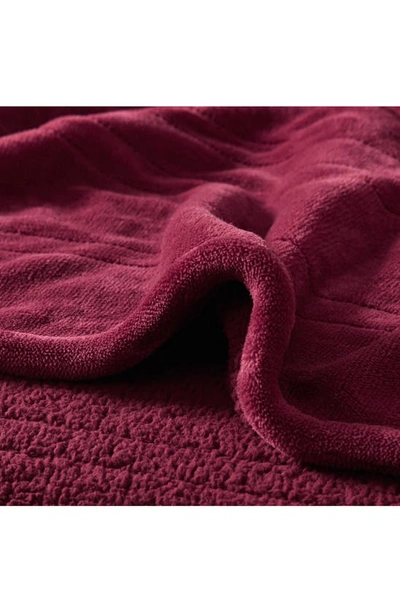 Beautyrest Microlight Berber Full Electric Blanket Bedding In Red
