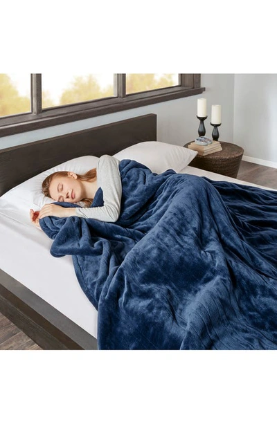 Shop Beautyrest Oeko-tex Heated Blanket In Indigo