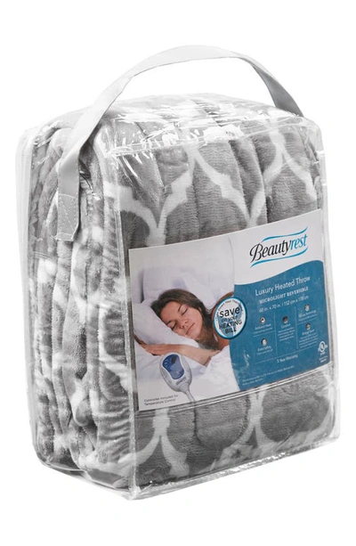 Beautyrest Heated Oversized Throw Blanket In Grey