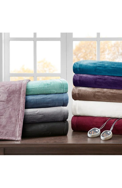Beautyrest Oeko-tex Heated Blanket In Sapphire Blue