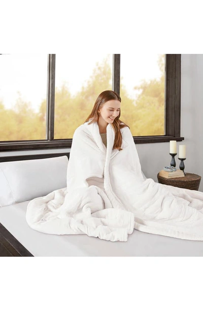 Shop Beautyrest Oeko-tex Heated Blanket In Ivory