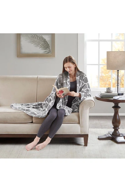 Beautyrest Heated Oversized Throw Blanket In Grey