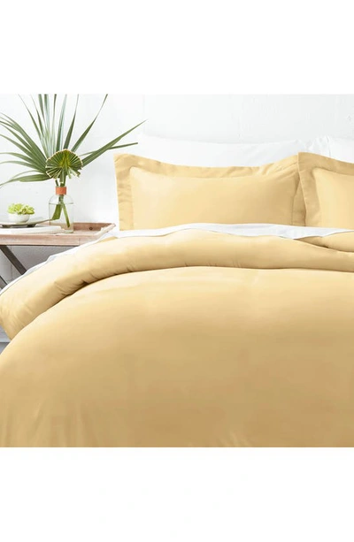 Shop Ienjoy Home Homespun  Premium Ultra Soft 3-piece Duvet Cover Set In Gold