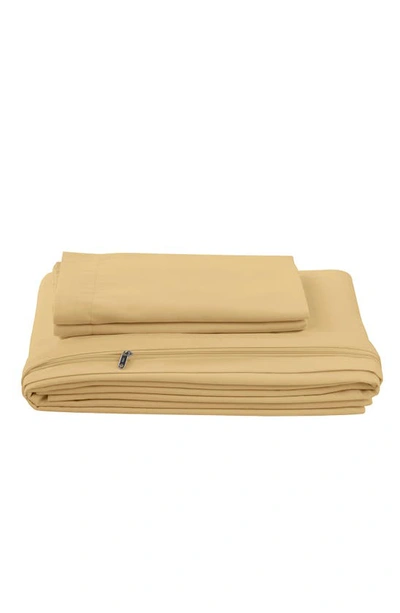 Shop Ienjoy Home Homespun  Premium Ultra Soft 3-piece Duvet Cover Set In Gold
