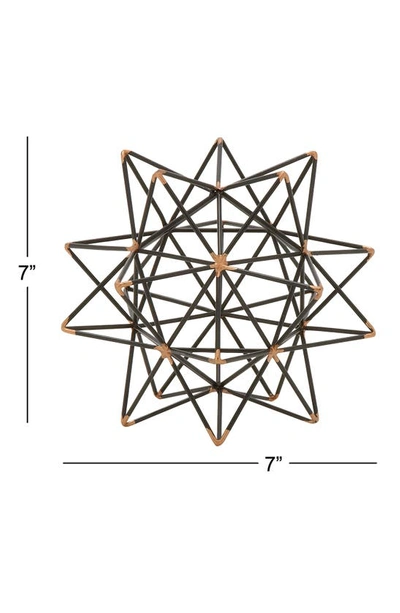 Uma Black Metal Geometric Sculpture With Gold Accents In Black