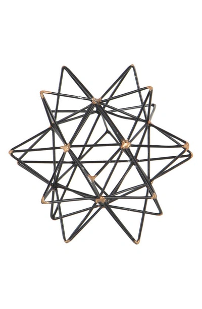 Shop Uma Black Metal Geometric Sculpture With Gold Accents