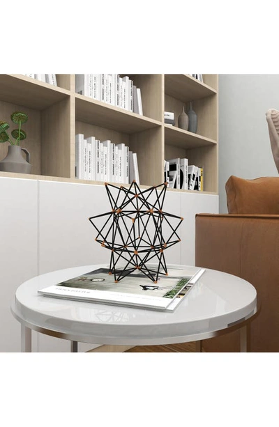 Uma Black Metal Geometric Sculpture With Gold Accents In Black