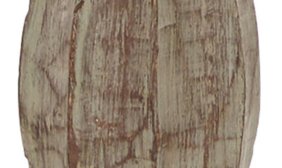 Uma Set Of 3 Distressed Mango Wood Candlesticks In Brown