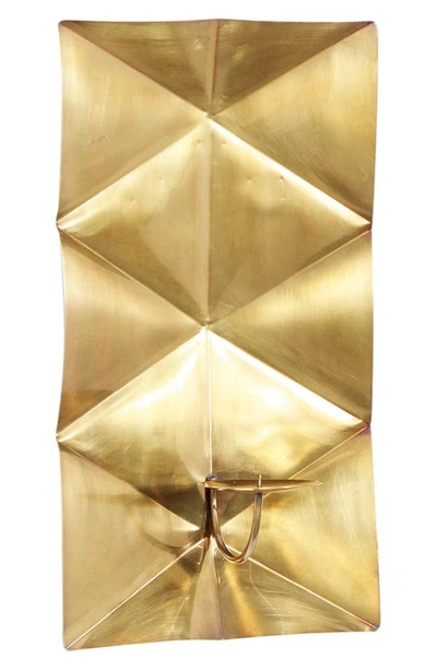 Shop Sonoma Sage Home Gold Stainless Steel Pillar Geometric Wall Sconce With Hammered Design