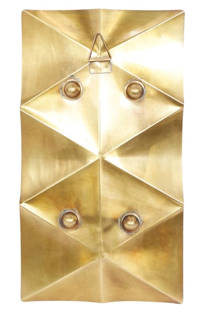Shop Sonoma Sage Home Gold Stainless Steel Pillar Geometric Wall Sconce With Hammered Design
