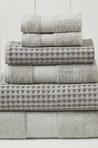 Modern Threads Luxury Spa Cobblestone Quick Dry 6-piece Towel Set In Silver