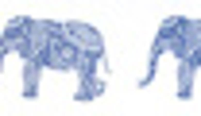 Melange Pink Elephant Print 400 Tc Cotton 3-piece Sheet Set In True Navy