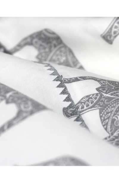 Shop Melange Home Elephant Print 400 Thread Count Cotton Sheet Set In Grey
