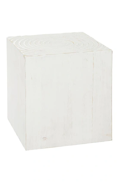 Shop Ginger Birch Studio White Wood Intricately Carved Accent Table