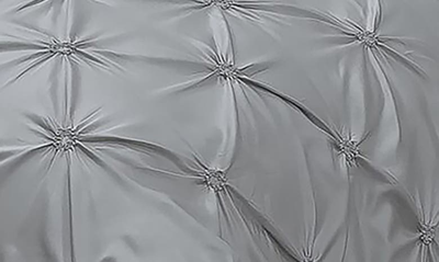 Shop Blue Ridge Home Fashions Oversize Floral Pintuck Microfiber 3-piece Duvet Cover Set In Sharkskin
