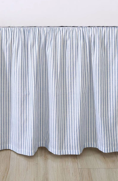 Shop Laura Ashley La Classics Ticking Stripe 1-piece Bedskirt In Blue
