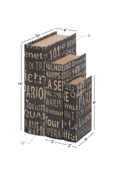 Sonoma Sage Home 3 Piece Wooden Book Box Set In Black