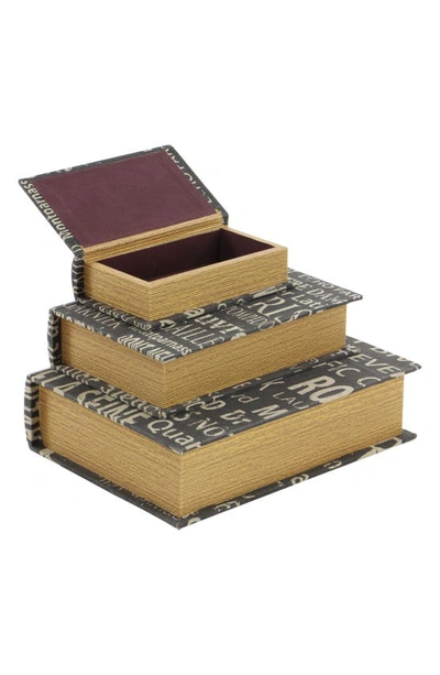 Sonoma Sage Home 3 Piece Wooden Book Box Set In Black