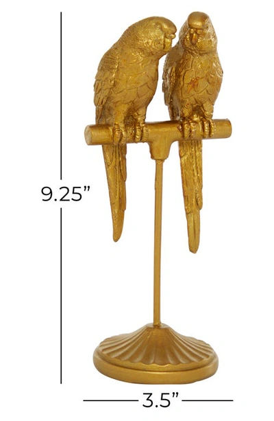 Willow Row Goldtone Polystone Parrot Sculpture In Gold
