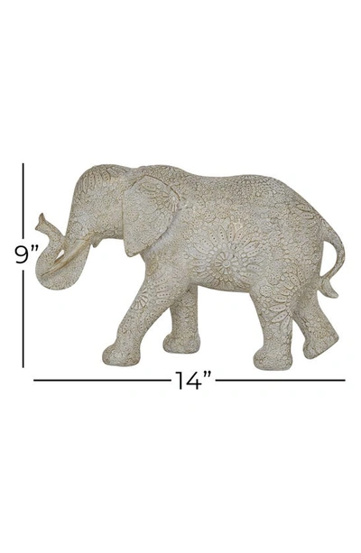 Ginger Birch Studio Carved Elephant Figure In White