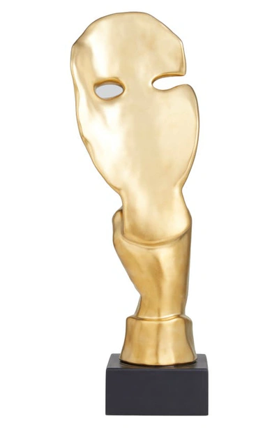 Vivian Lune Home Gold Porcelain Face Statue In Gold