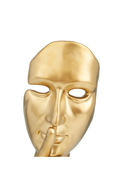 Vivian Lune Home Gold Porcelain Face Statue In Gold