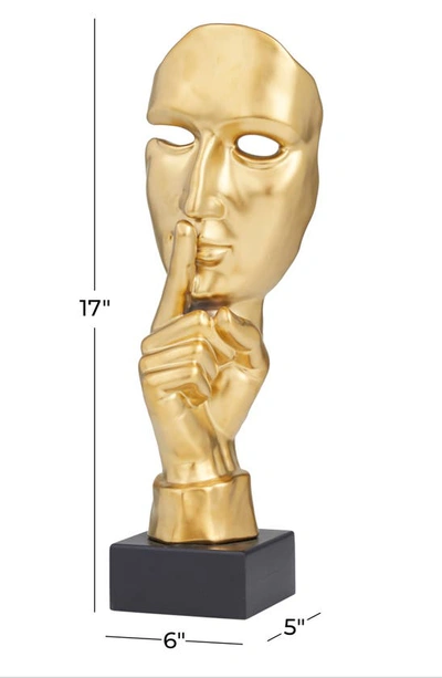 Vivian Lune Home Gold Porcelain Face Statue In Gold