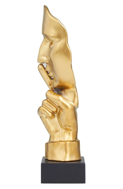 Vivian Lune Home Gold Porcelain Face Statue In Gold