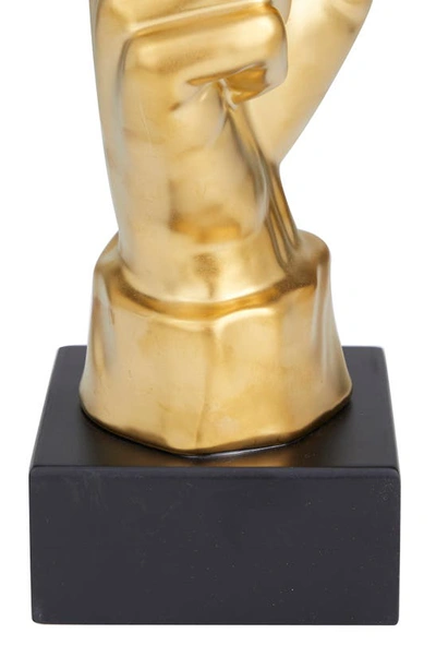 Vivian Lune Home Gold Porcelain Face Statue In Gold