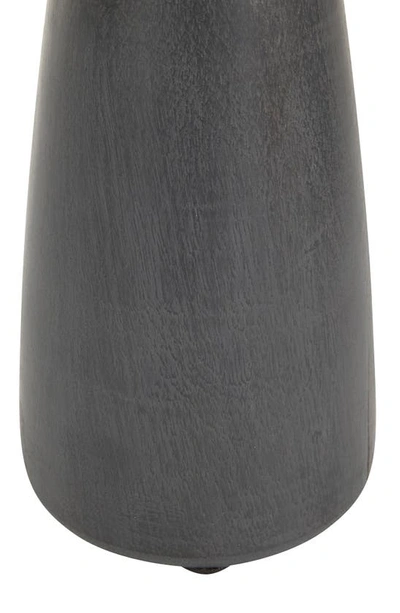 Shop Cosmo By Cosmopolitan Dark Gray Mango Wood Pillar Candle Holder In Black