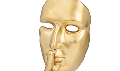 Vivian Lune Home Gold Porcelain Face Statue In Gold